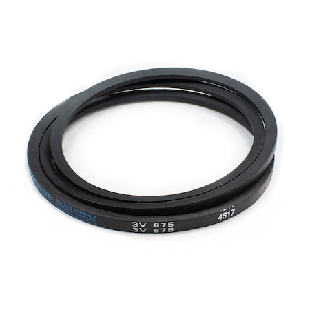 D&D 3V675 Wedge V-Belt, 67.5 in Outside Length, 3/8 in Top Width, 5/16 in Thickness, 1 Ribs 3V675